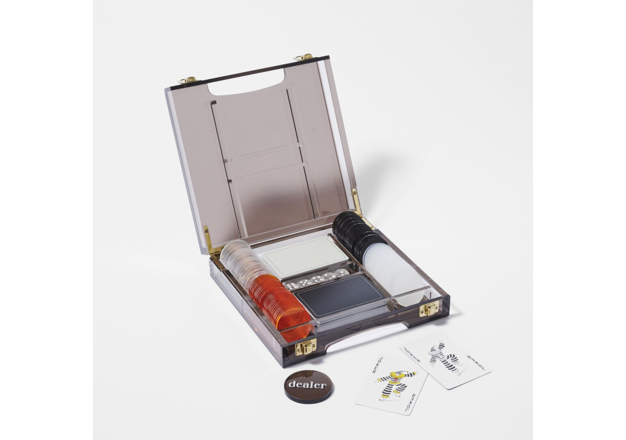 Jeu de Poker Lucite - Ensemble complet avec 200 jetons et cartes - SU 053812 - Sunnylife