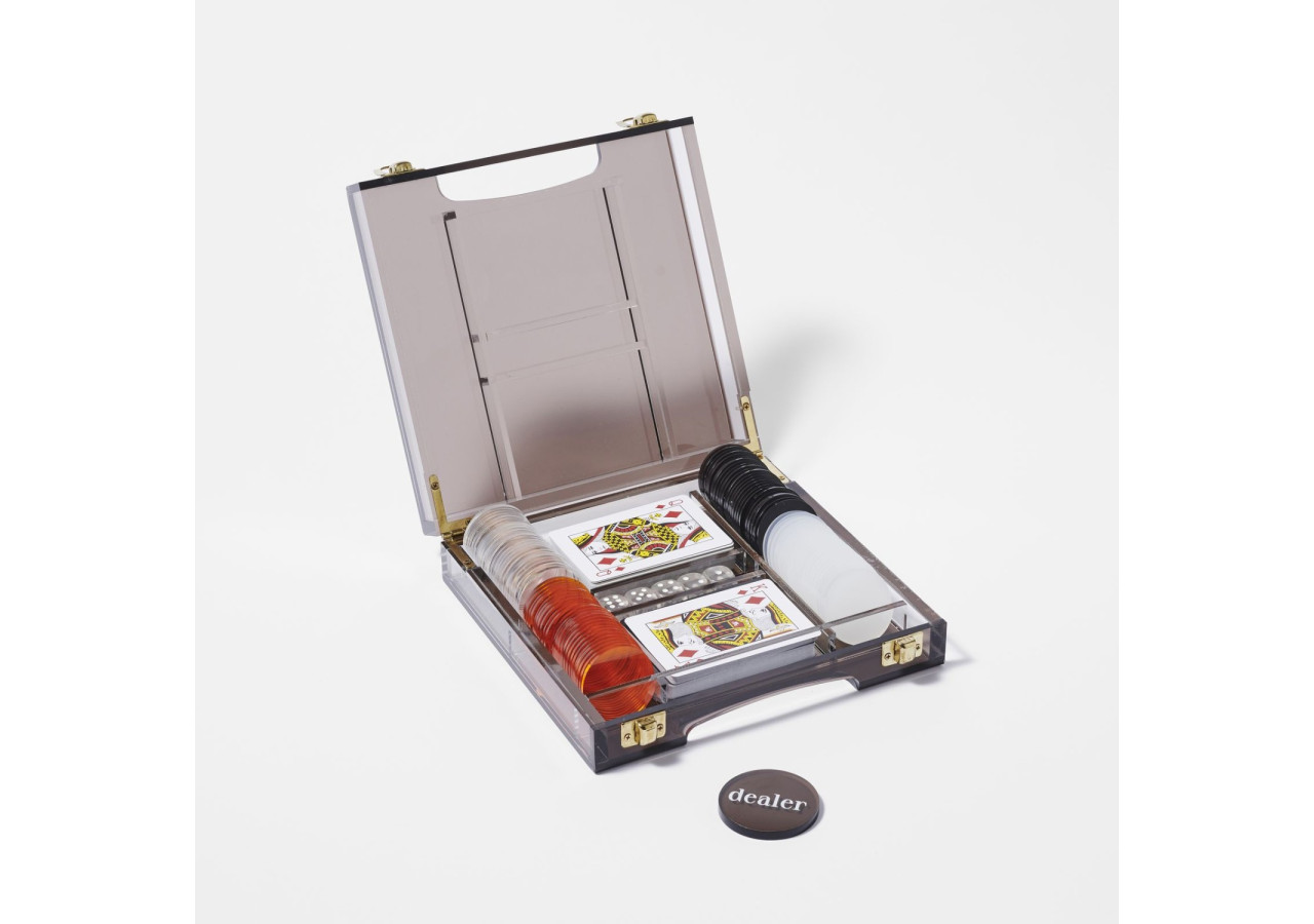 Jeu de Poker Lucite - Ensemble complet avec 200 jetons et cartes - SU 053812 - Sunnylife