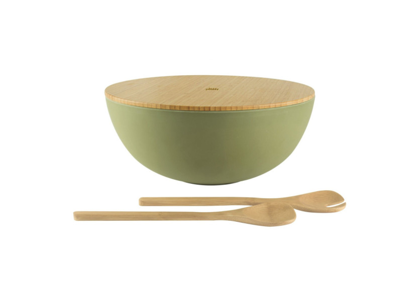 Set de saladier XL avec couvercle et ustensiles - Bamboe - PE 813691 - Pebbly Set de saladier XL avec couvercle et ustensiles - Bamboe - PE 813691 - Pebbly