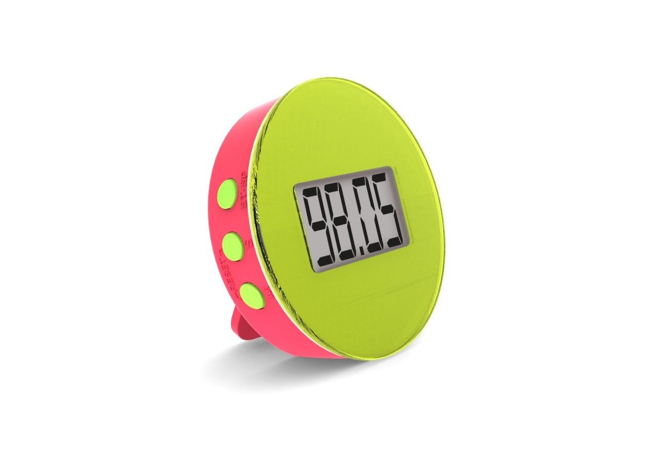 Minuteur numérique magnétique - 7 cm, vert - PE 810874 - Pebbly