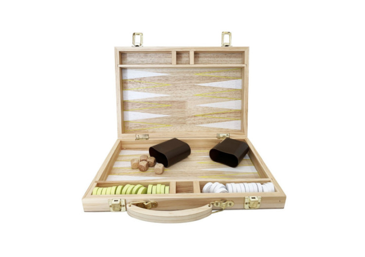 Backgammon en Bois - Jeu Classique pour Moments de Détente - SU 053980 - Sunnylife