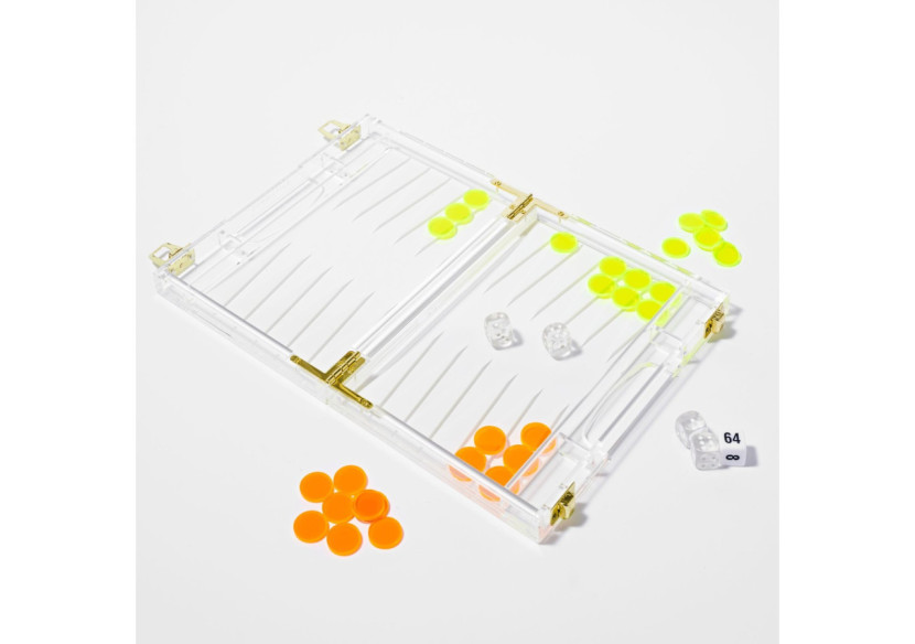 Backgammon de Voyage en Lucite - Pratique et Élégant - SU 053911 - Sunnylife