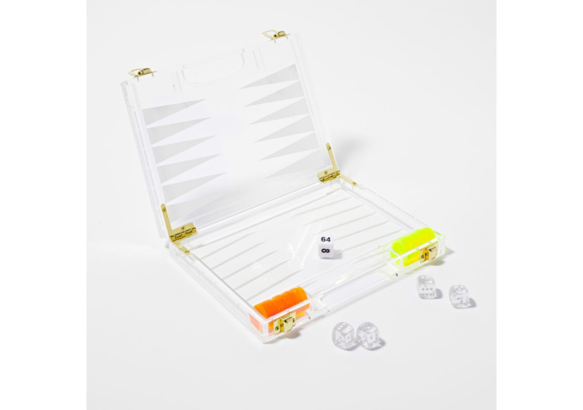 Backgammon de Voyage en Lucite - Pratique et Élégant - SU 053911 - Sunnylife