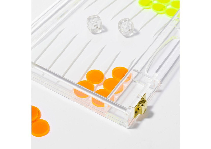 Backgammon de Voyage en Lucite - Pratique et Élégant - SU 053911 - Sunnylife