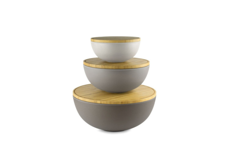 Bols Bamboos avec Couvercle - Medium et Durable - PE 813103 - Pebbly 2