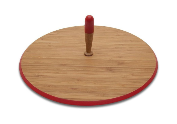 Plateau de Service en Bambou - 33 cm, Rouge - PE 810942 - Pebbly