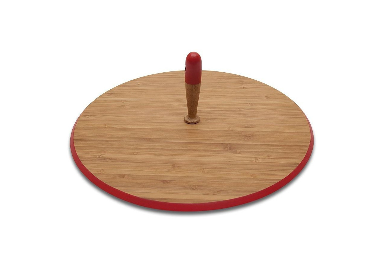 Plateau de Service en Bambou - 33 cm, Rouge - PE 810942 - Pebbly