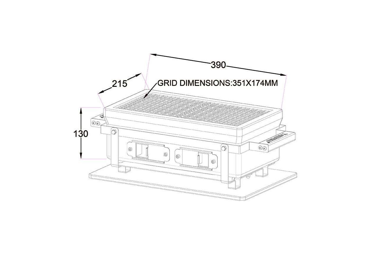 Grill de Table Shichirin - Rectangulaire en Céramique - YA 490768 - Yakiniku