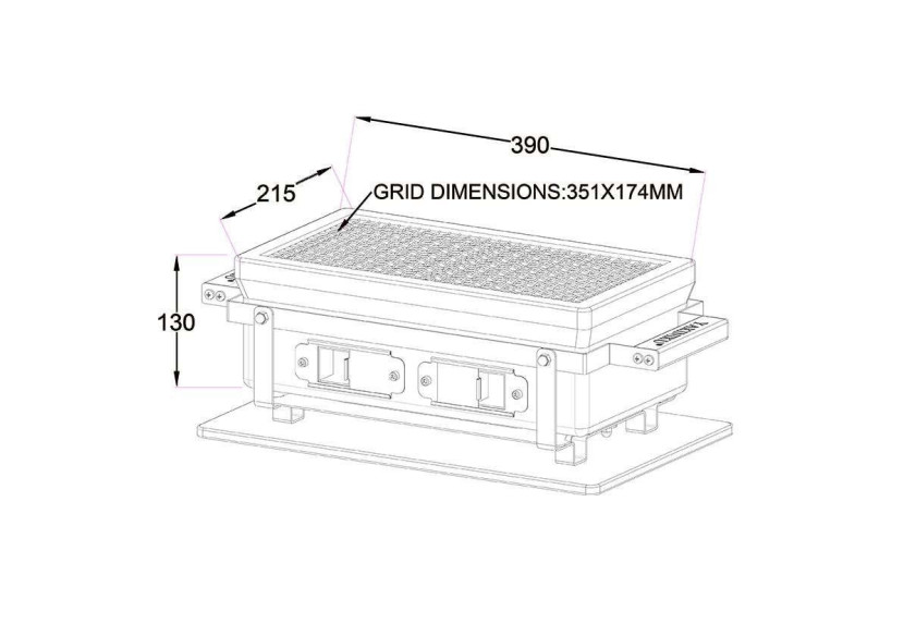 Grill de Table Shichirin - Rectangulaire en Céramique - YA 490768 - Yakiniku Grill de Table Shichirin - Rectangulaire en Céramique - YA 490768 - Yakiniku