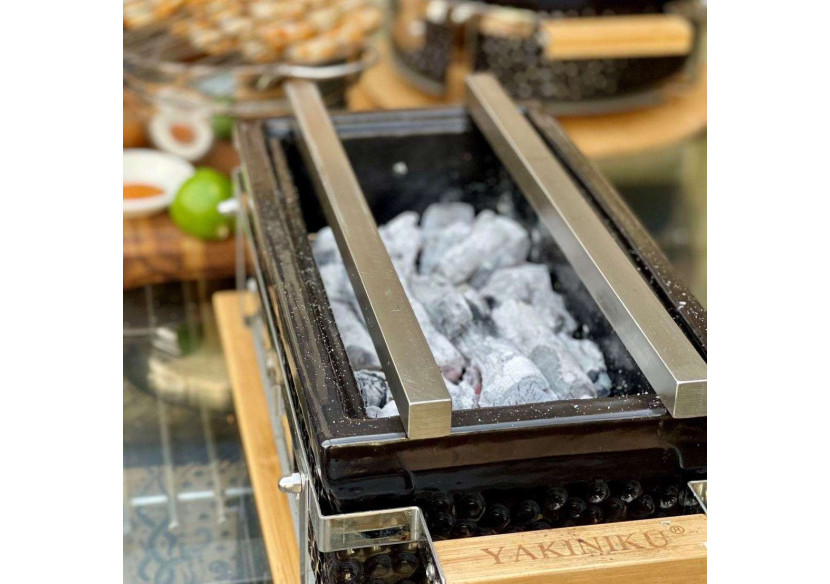 Grill de Table Shichirin - Rectangulaire en Céramique - YA 490768 - Yakiniku Grill de Table Shichirin - Rectangulaire en Céramique - YA 490768 - Yakiniku