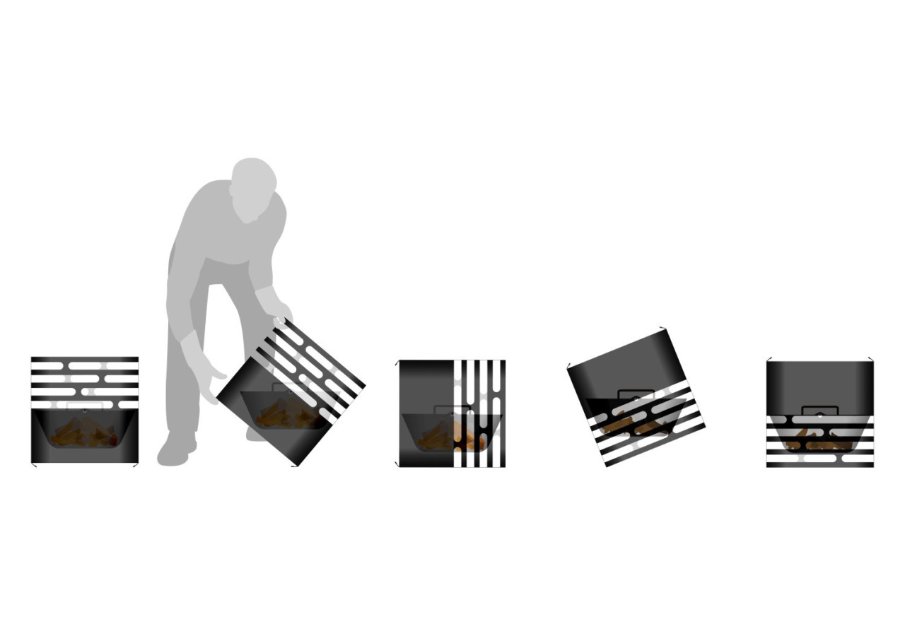 Cube Vuurkorf - Vuurkorf et barbecue multifonctionnel en acier inoxydable - HO 330122 - Höfats