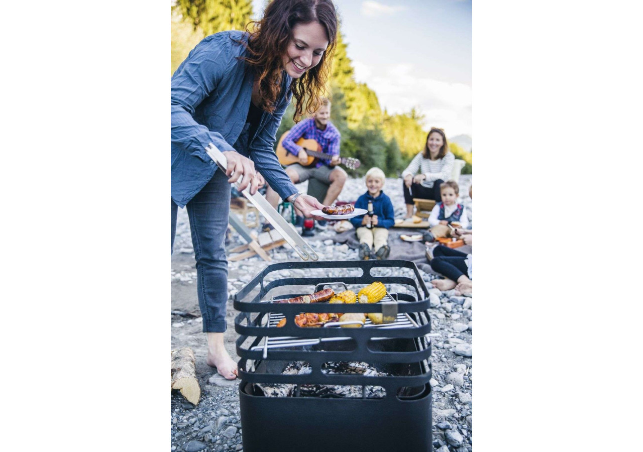 Cube Vuurkorf - Vuurkorf et barbecue multifonctionnel en acier inoxydable - HO 330122 - Höfats