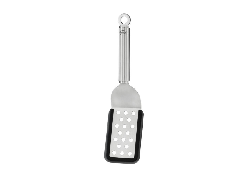 Spatule incurvée perforée 26 cm - Silicone et acier inoxydable - RS 106322 - Rösle Keuken Spatule incurvée perforée 26 cm - Silicone et acier inoxydable - RS 106322 - Rösle Keuken