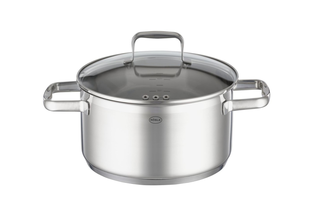 Casserole Charm 5,8 litres - Acier inoxydable avec couvercle en verre - RS 919335 - Rösle Keuken