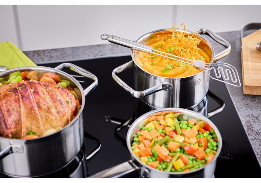 Casserole Charm 5,8 litres - Acier inoxydable avec couvercle en verre - RS 919335 - Rösle Keuken Casserole Charm 5,8 litres - Acier inoxydable avec couvercle en verre - RS 919335 - Rösle Keuken