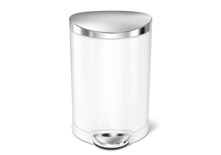 Poubelle demi-ronde Simplehuman - 6 litres en inox - SH 016351 - Simplehuman