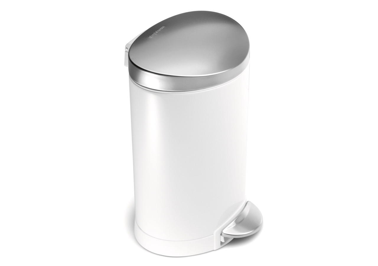 Poubelle demi-ronde Simplehuman - 6 litres en inox - SH 016351 - Simplehuman