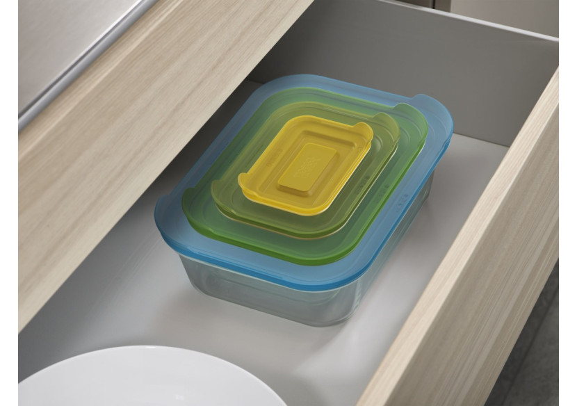 Set de 4 Ovenschalen Nest - Verres empilables avec couvercles - JJ 810608 - Joseph Joseph Set de 4 Ovenschalen Nest - Verres empilables avec couvercles - JJ 810608 - Joseph Joseph