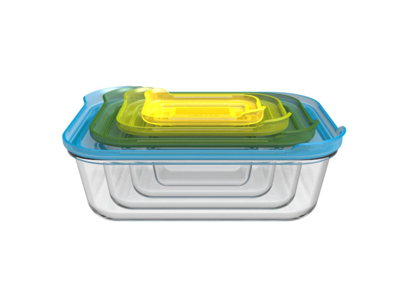Set de 4 Ovenschalen Nest - Verres empilables avec couvercles - JJ 810608 - Joseph Joseph Set de 4 Ovenschalen Nest - Verres empilables avec couvercles - JJ 810608 - Joseph Joseph