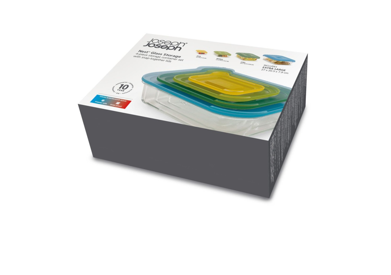 Set de 4 Ovenschalen Nest - Verres empilables avec couvercles - JJ 810608 - Joseph Joseph