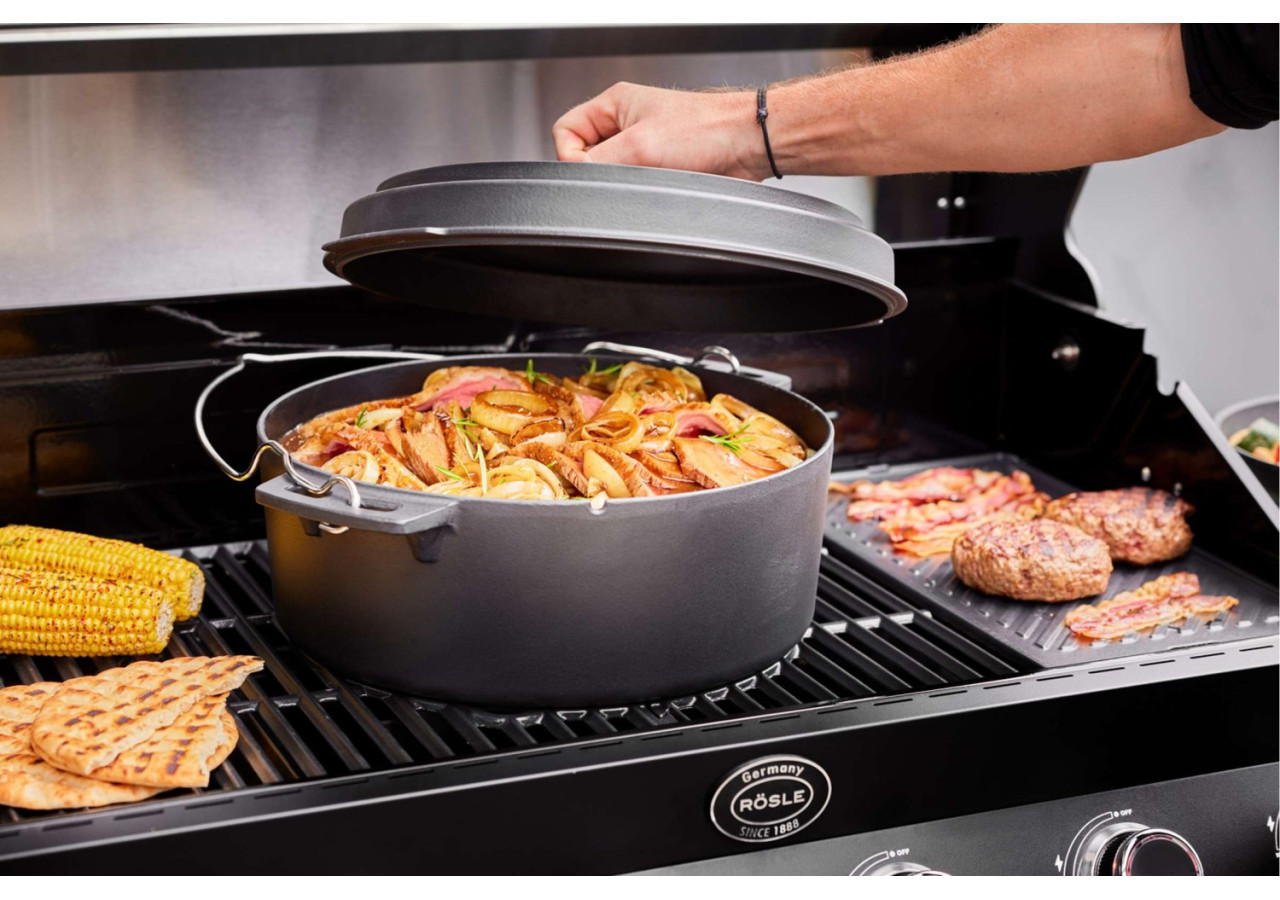 Cocotte en fonte Vario - 35 cm avec couvercle multifonction - RS 254252 - RÃ¶sle Barbecue