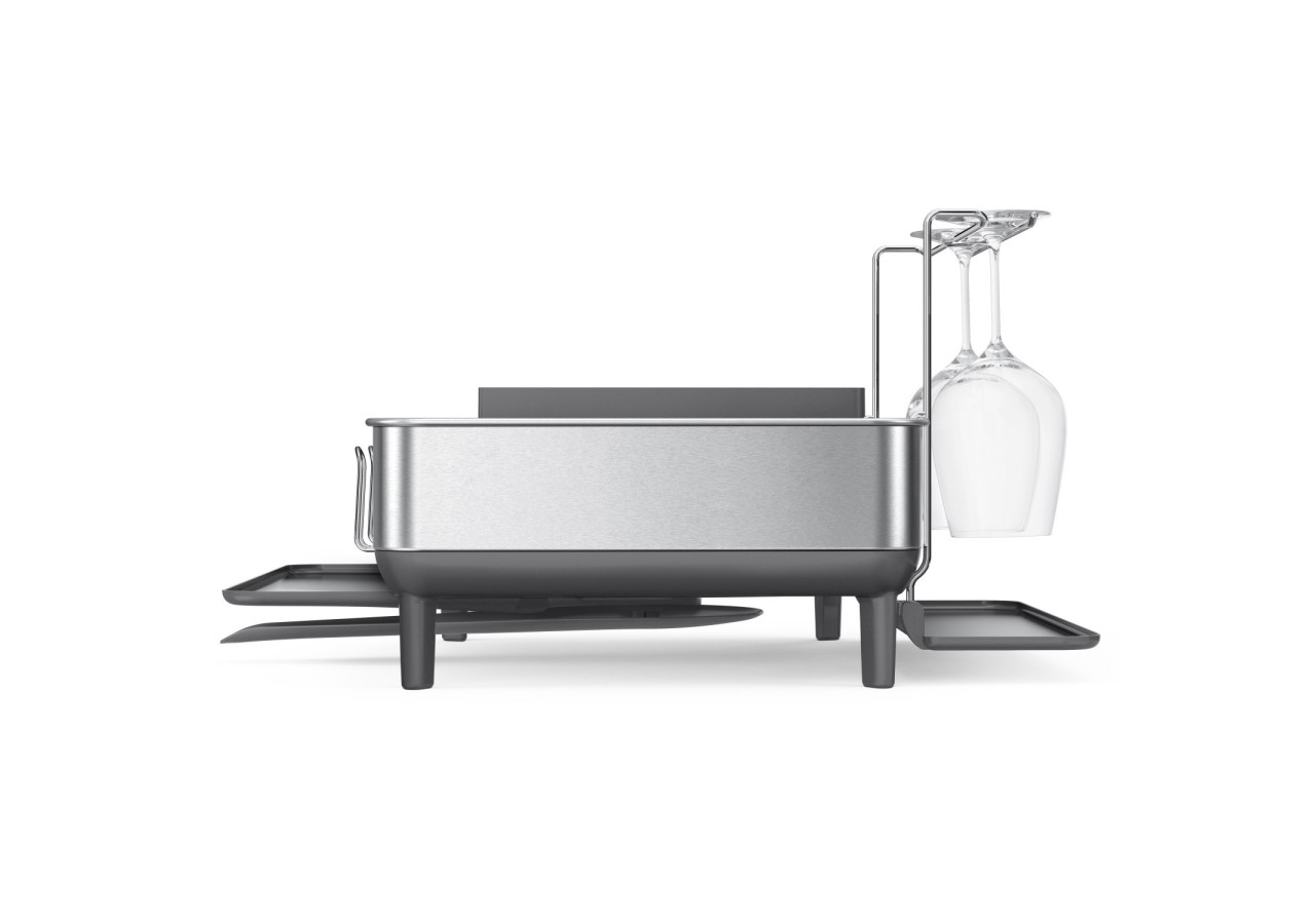 Égouttoir avec cadre en acier et porte-verres - Pratique et design - SH 021751 - Simplehuman