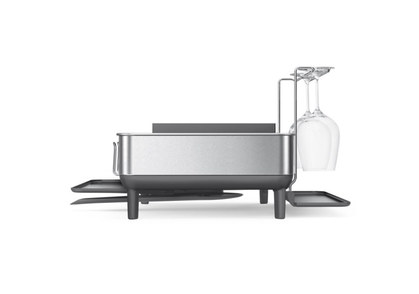 Égouttoir avec cadre en acier et porte-verres - Pratique et design - SH 021751 - Simplehuman Égouttoir avec cadre en acier et porte-verres - Pratique et design - SH 021751 - Simplehuman