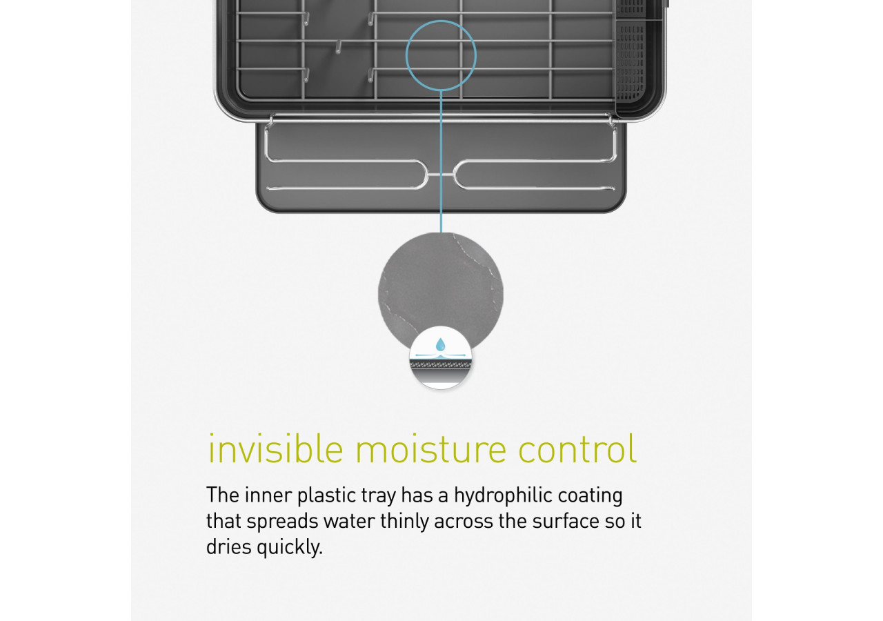 Égouttoir avec cadre en acier et porte-verres - Pratique et design - SH 021751 - Simplehuman