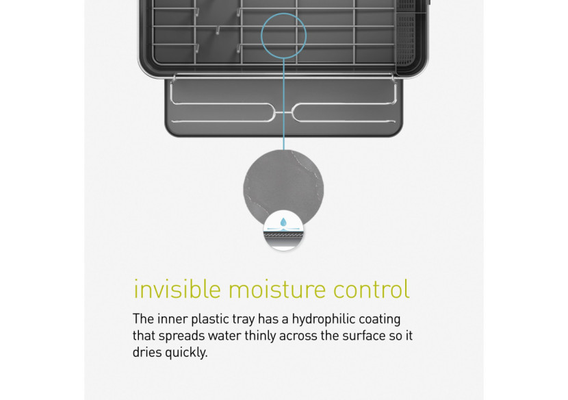 Égouttoir avec cadre en acier et porte-verres - Pratique et design - SH 021751 - Simplehuman Égouttoir avec cadre en acier et porte-verres - Pratique et design - SH 021751 - Simplehuman