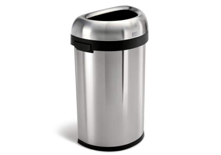 Poubelle Bullet Open - Design demi-rond 60 litres en inox - SH 013459 - Simplehuman