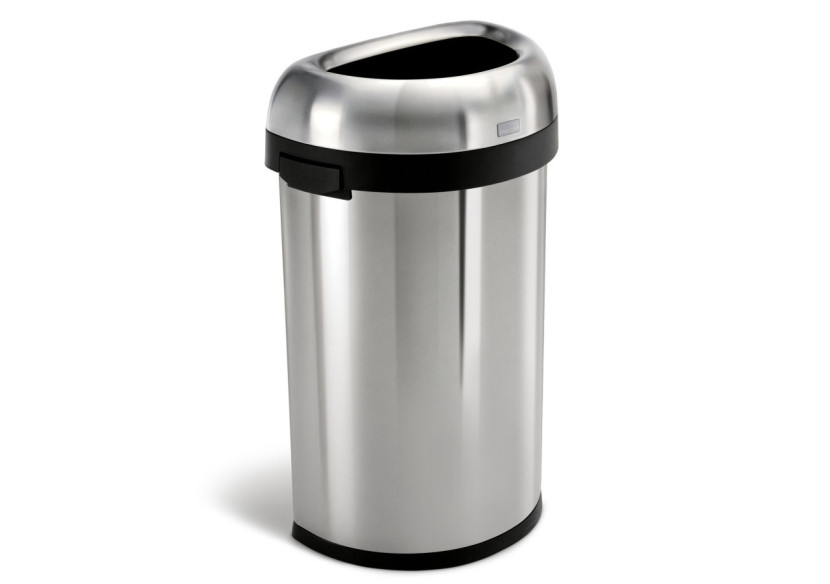 Poubelle Bullet Open - Design demi-rond 60 litres en inox - SH 013459 - Simplehuman Poubelle Bullet Open - Design demi-rond 60 litres en inox - SH 013459 - Simplehuman