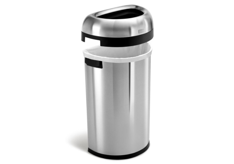 Poubelle Bullet Open - Design demi-rond 60 litres en inox - SH 013459 - Simplehuman 2