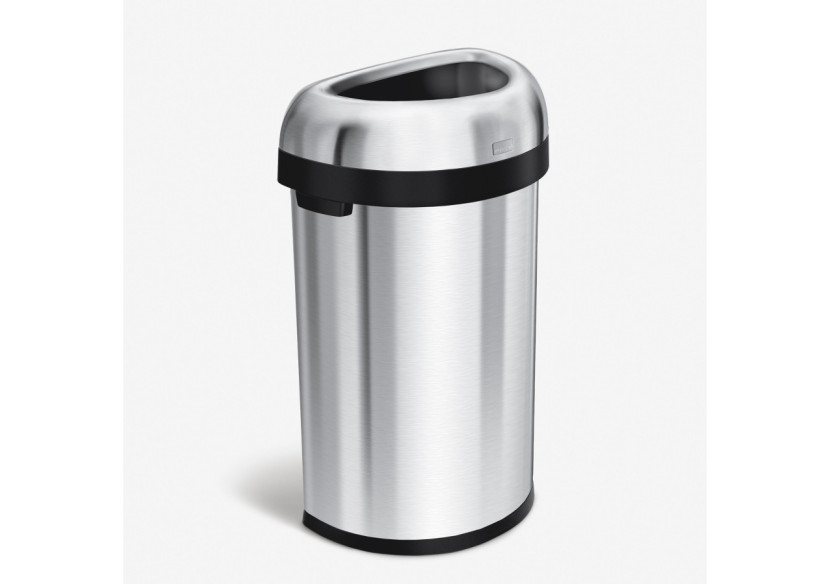 Poubelle Bullet Open - Design demi-rond 60 litres en inox - SH 013459 - Simplehuman Poubelle Bullet Open - Design demi-rond 60 litres en inox - SH 013459 - Simplehuman