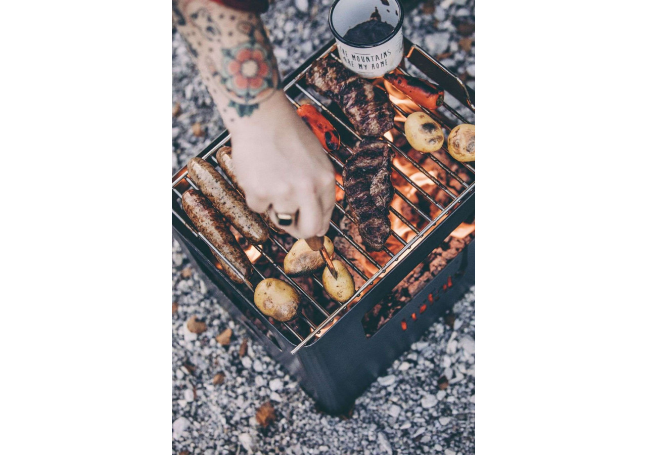Grill pour feu de camp Beer Box - Accessoire barbecue élégant - HO 330511 - Höfats
