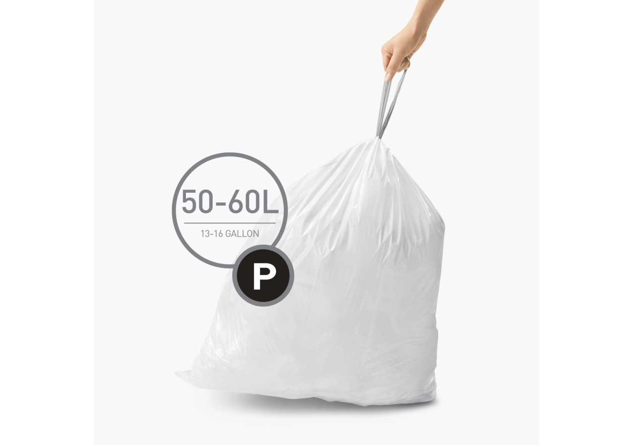 Sac poubelle Code P 50-60 L - Pack de 20 pièces, ultra-résistant - SH 003269 - Simplehuman