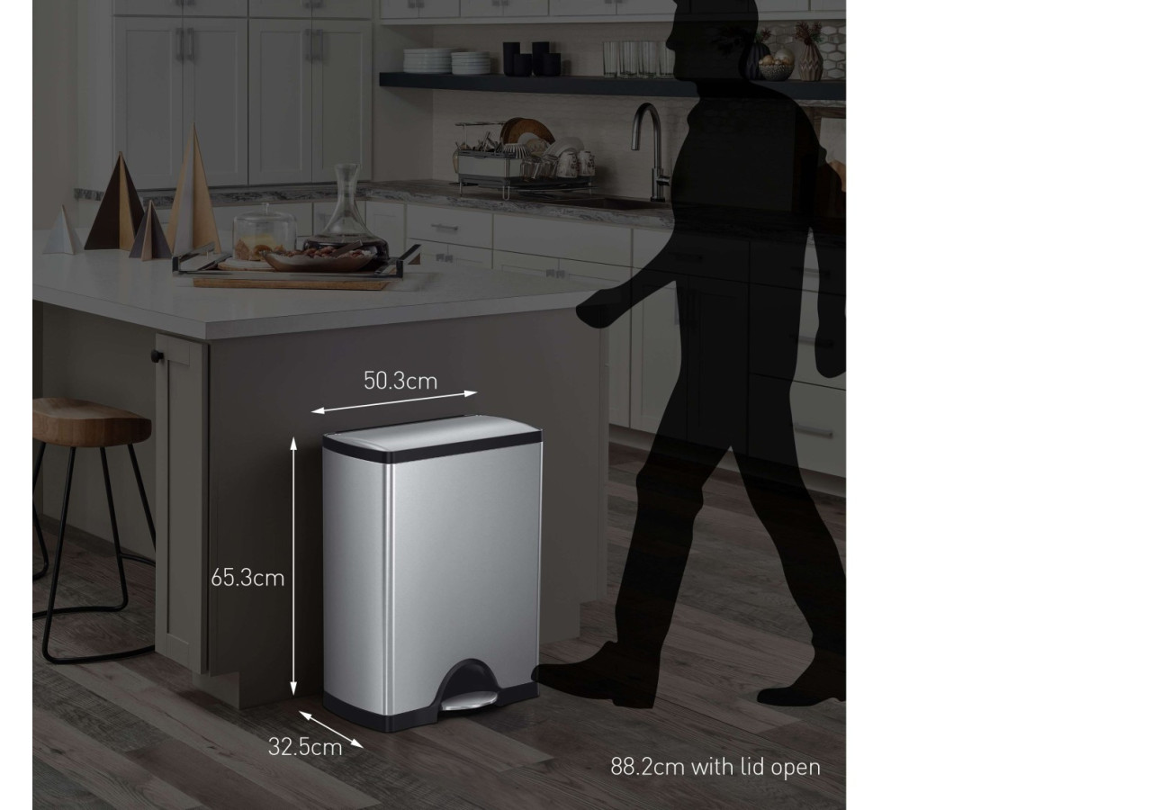 Poubelle Classic Recycler - 30 L en acier inoxydable - SH 006826 - Simplehuman