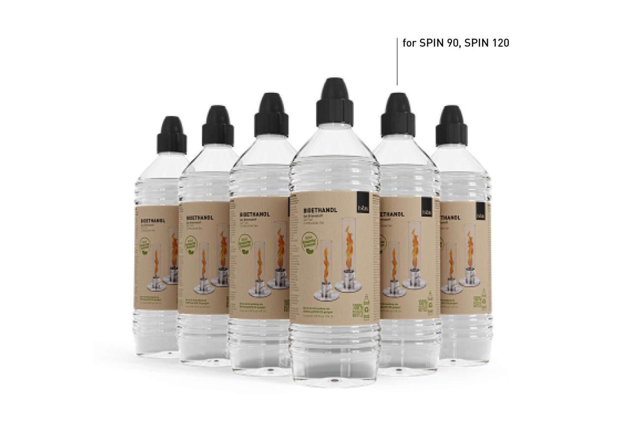 Set de 6 bouteilles Bio-Ethanol - Pour votre lueur d'ambiance - HO 331167 - Höfats