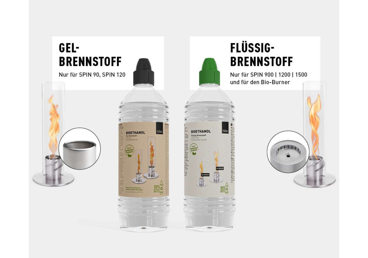 Set de 6 bouteilles Bio-Ethanol - Pour votre lueur d'ambiance - HO 331167 - Höfats