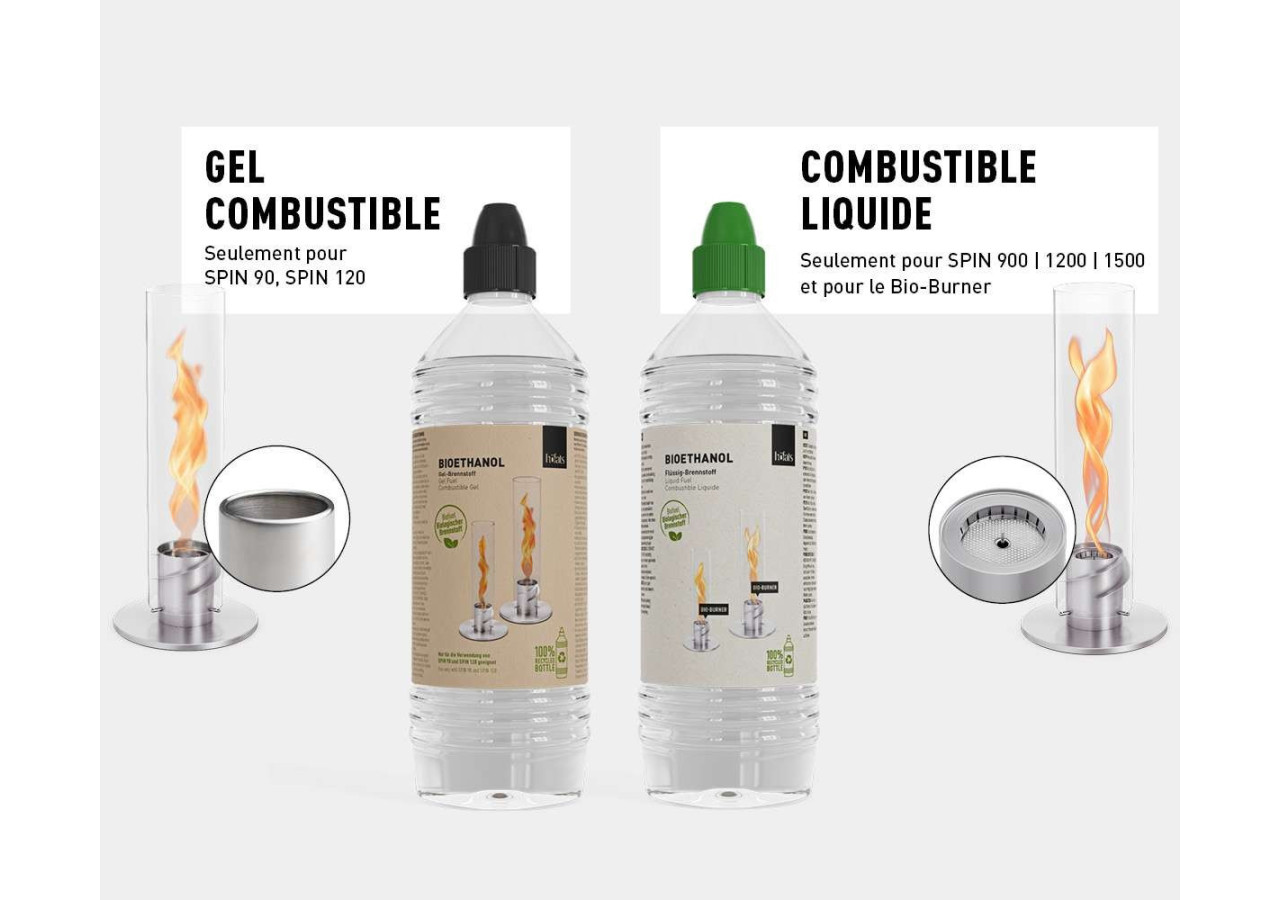 Set de 6 bouteilles Bio-Ethanol - Pour votre lueur d'ambiance - HO 331167 - Höfats