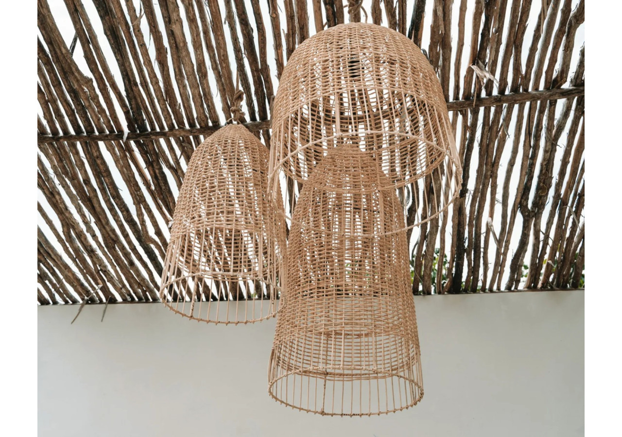 Pendentif Elba - Rattan Naturel - M - BAYU036N-M-30x60 - Bazar Bizar