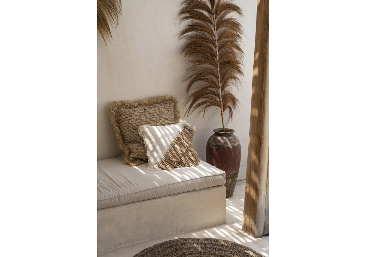 Housse de coussin Raffia - Blanc naturel 40x40 - BAVE010NW-M-40x40 - Bazar Bizar