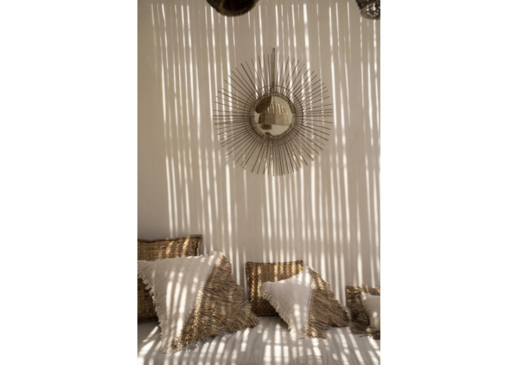 Housse de coussin Raffia - Blanc naturel 60x60 - BAVE010NW-L-60x60 - Bazar Bizar 2