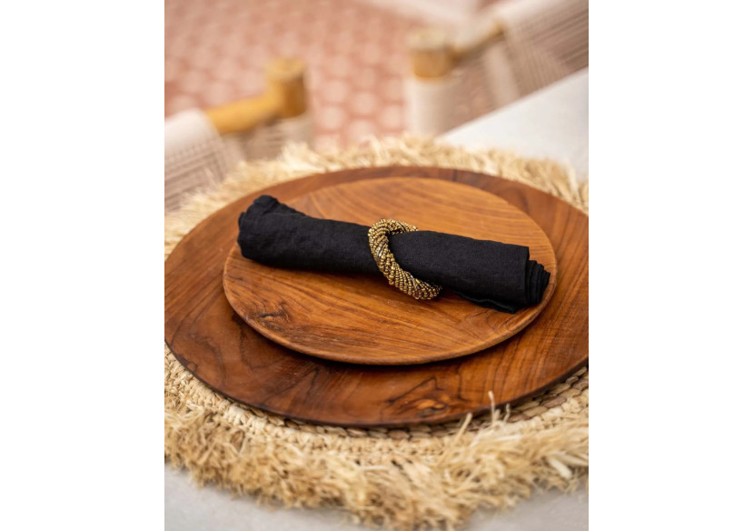 Rond de serviette perlé - Or - Ensemble de 4 - BABE013G-SET4 - Bazar Bizar