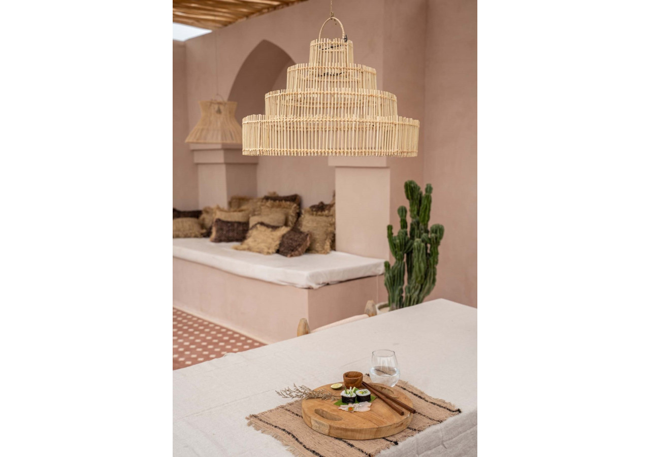 Suspension Wedding Cake - Rattan naturel M - BAYU033N-M-50x30 - Bazar Bizar