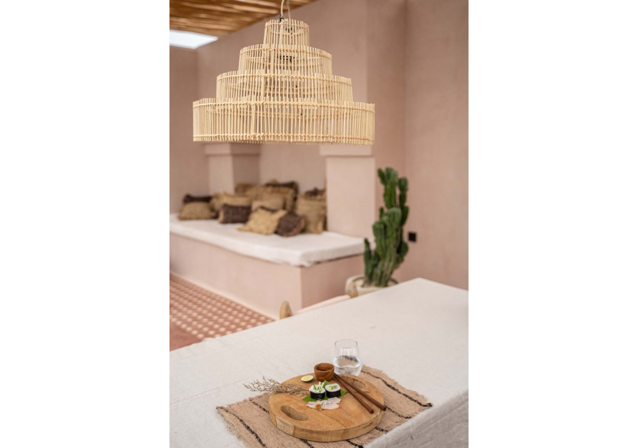 Suspension Wedding Cake - Rattan naturel M - BAYU033N-M-50x30 - Bazar Bizar