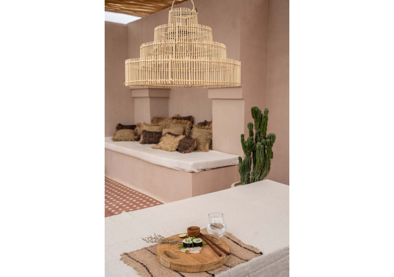 Suspension Wedding Cake - Rattan naturel M - BAYU033N-M-50x30 - Bazar Bizar