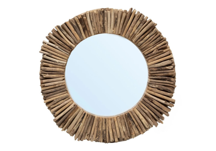 Miroir Halo en driftwood - Naturel M_40 - JAHU036N-M-60 - Bazar Bizar