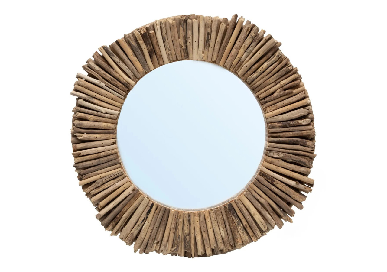 Miroir Halo en driftwood - Naturel M_40 - JAHU036N-M-60 - Bazar Bizar