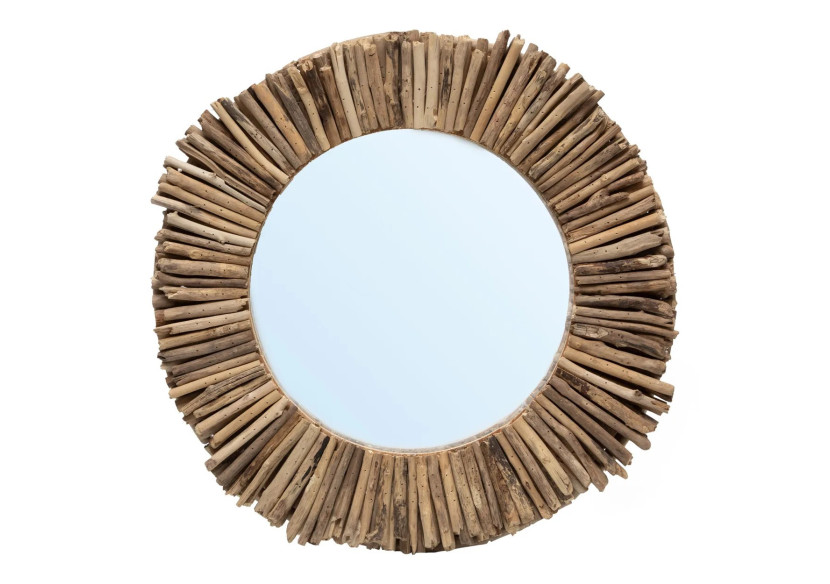 Miroir Halo en driftwood - Naturel M_40 - JAHU036N-M-60 - Bazar Bizar