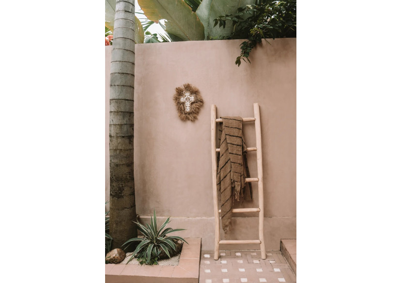 Croix décorative en raffia - Blanc naturel L - BALE080NW-L - Bazar Bizar